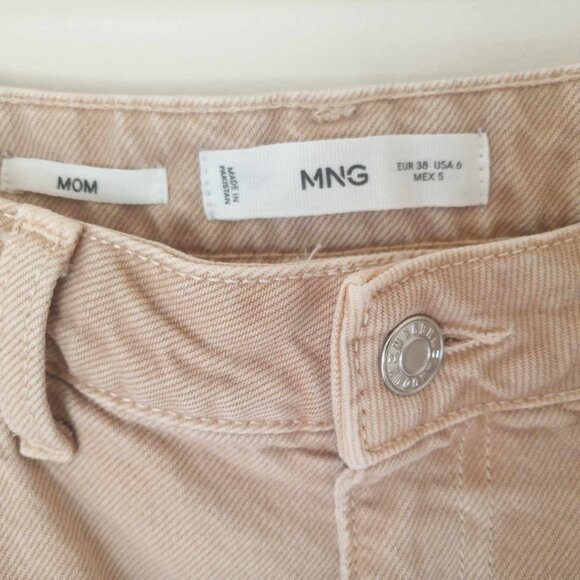 Mango Mom High-waist Jeans, Size 6, Color Sand - Picture 10 of 12